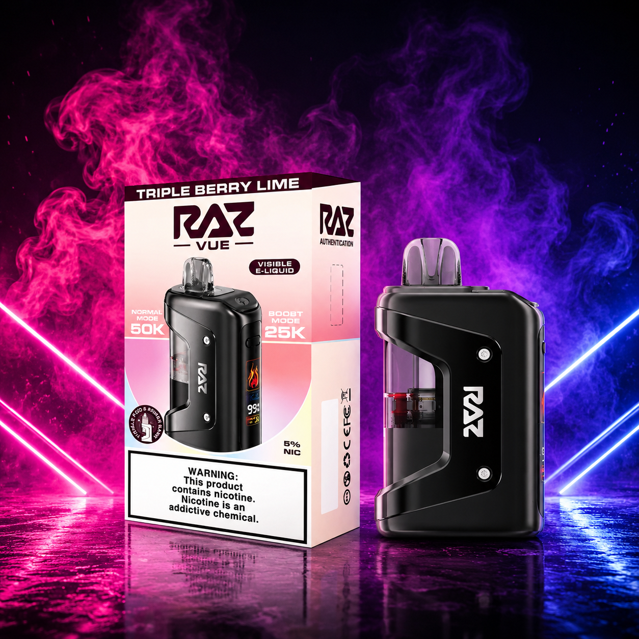 RAZ Vue 50K Starter Kit | Rechargeable Pod System pink smoke shop RAZ Vue 50K Starter Kit | Rechargeable Pod System pink smoke shop