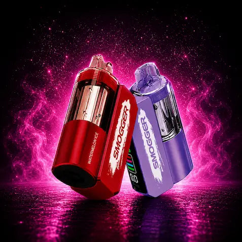 SMOGGER Switch Pro 40K disposable vape devices in multiple colors with premium neon pink display background available at Pink Smoke Shop.